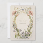 Pastel Art Nouveau Faire-part de mariage Fleur sau (Dos)