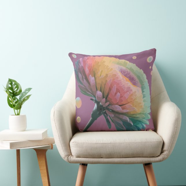 Pastel Aster Bloom 3D Sierkussen (Stoel)