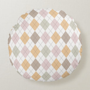 Pastel Autumn Diamonds Rond Kussen