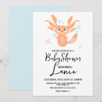 Pastel Axolotl Oceaan Schepsel Baby Shower