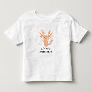 Pastel Axolotl Oceaan Schepsel Verjaardagsnaam Kinder Shirts