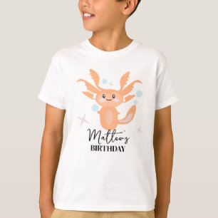 Pastel Axolotl Oceaan Schepsel Verjaardagsnaam T-shirt