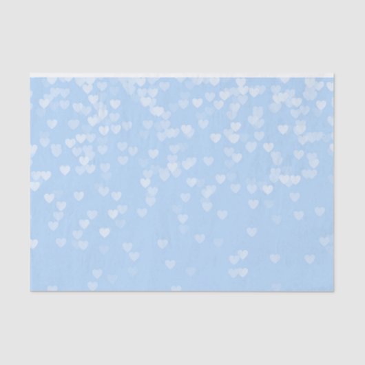 Pastel Baby Blue Confetti Hearts Tissuepapier (Voorkant)