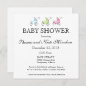 Pastel Baby Carriage Douche Invitation (Devant / Derrière)