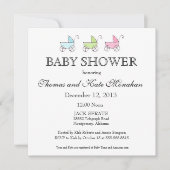 Pastel Baby Carriage Douche Invitation (Devant)