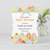 Pastel Baby Elephants Douche Invitation (Debout devant)