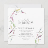 Pastel Baby in Bloom Script Bloemen Baby shower Kaart (Voorkant)