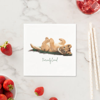 Pastel Baby Lion Napkin Schattige Wildlife Geïnspi Servet