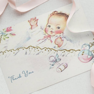 Pastel  Baby Meisje Baby shower Dank u Bedankkaart