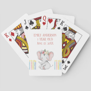 Pastel Baby Olifant Pokerkaarten