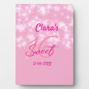 Pastel baby pink sweet 16 birthday naam toevoegen fotoplaat