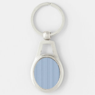 Pastel Babyblauwe Verticale Strepen Sleutelhanger