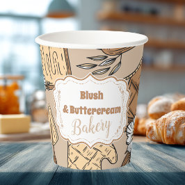 Pastel Bakery Branding Papieren Bekers