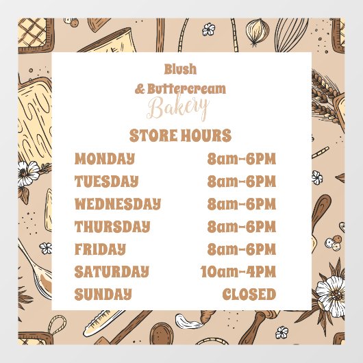 Pastel Bakery Branding Raamsticker (Vel)