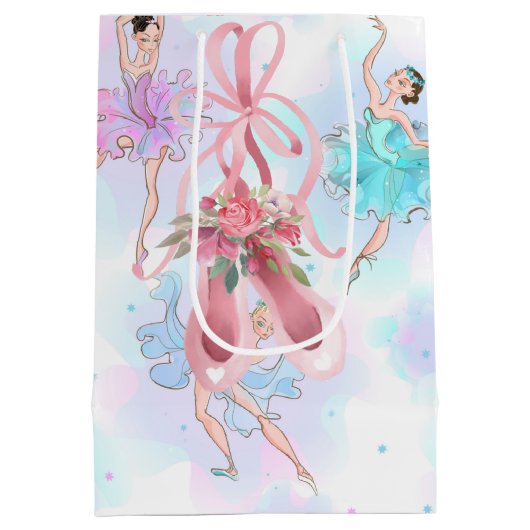 Pastel Ballet dansers Medium Cadeauzakje (Achterkant)