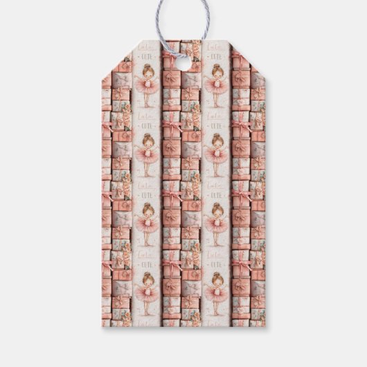 Pastel Ballet Thema met linten en tutu's Cadeaulabel (Voorkant)