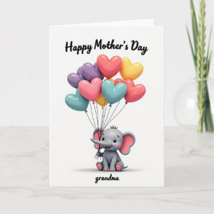 Pastel Ballonnen Olifant Kaart