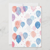 Pastel Balloon First Birthday Invitation (Dos)