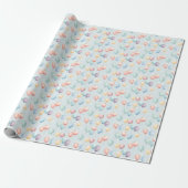Pastel Balloon Nursery Pattern, Soft Rainbow Boys Cadeaupapier (Uitgerold)