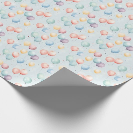 Pastel Balloon Nursery Pattern, Soft Rainbow Boys Cadeaupapier (Hoek)