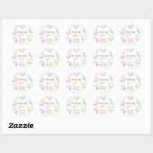 Pastel Balloons Baby shower Round Sticker (Vel)