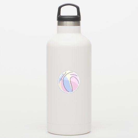 Pastel Basketbal Sticker (Waterfles)