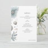 Pastel Beach bruiloft Menu (Staand voorkant)