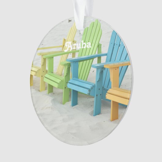 Pastel Beach Chairs in Aruba Ornament (voorkant)