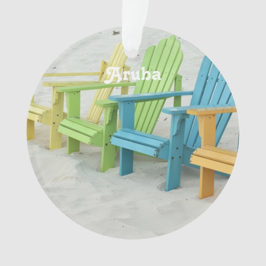 Pastel Beach Chairs in Aruba Ornament (voorkant)