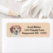 Pastel Beagle Face Return Address Label (Insitu)