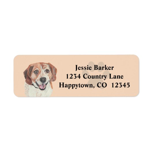Pastel Beagle Face Return Address Label (Voorkant)