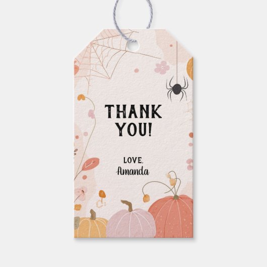 Pastel Bedankt Halloween Favor Cadeaulabel (Voorkant)