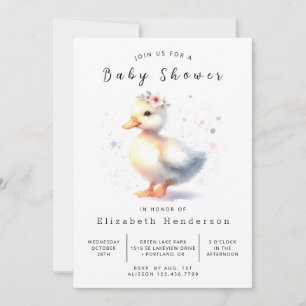 Pastel bedrukbare eend Baby shower Kaart