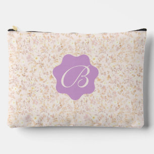 Pastel Beige en Paarse bloemen Etui