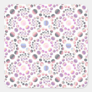 Pastel bellen spiraal patroon vierkante sticker
