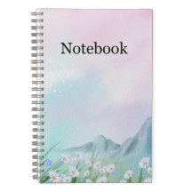 Pastel Berg Bloem Deluxe Spiraal Notebook