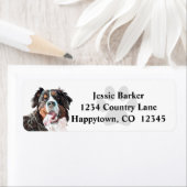 Pastel Bernese Mountain Dog Return Label (Insitu)