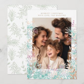 Pastel Berries Frame Noël Carte photo de vacances (Devant / Derrière)