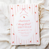 Pastel Berry First Birthday Invitation