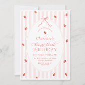 Pastel Berry First Birthday Invitation (Devant)