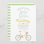 Pastel Bicycle | INVITATION BABY SHOWER (Devant / Derrière)