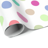 Pastel Big Dot Polka Dot Wrapping Paper Cadeaupapier (Rol Hoek)