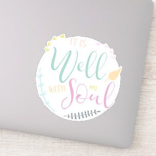 Pastel Bijbelcitaat Het is goed met mijn ziel Sticker