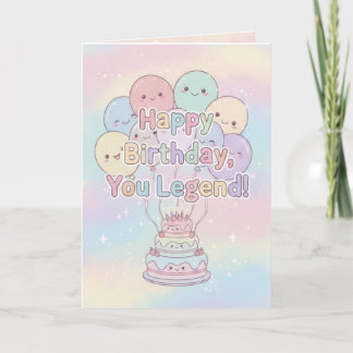 Pastel Birthday Card – Happy Birthday, You Legend! Kaart