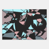 Pastel Black Blue Pink Grey abstract  Inpakpapier Vel (Voorkant)
