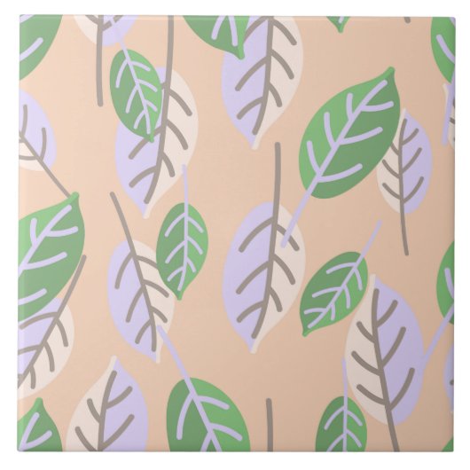 Pastel bladeren keramische tegel tegeltje (Voorkant)