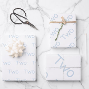 Pastel blauw 2 jaar oud inpakpapier vel