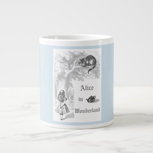 Pastel Blauw  Alice in Wonderland Extra Grote Beker (Voorkant)