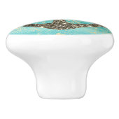 Pastel Blauw Anker Nautical Sailor Keramische Knop (Zijkant)