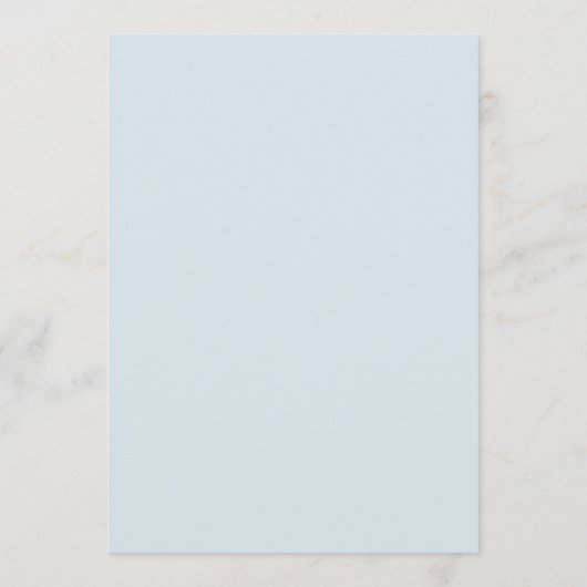 Pastel Blauw Blad en Bloemen Monogram Bruiloft Programma (Achterkant)